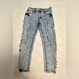 Pink label denim jeans